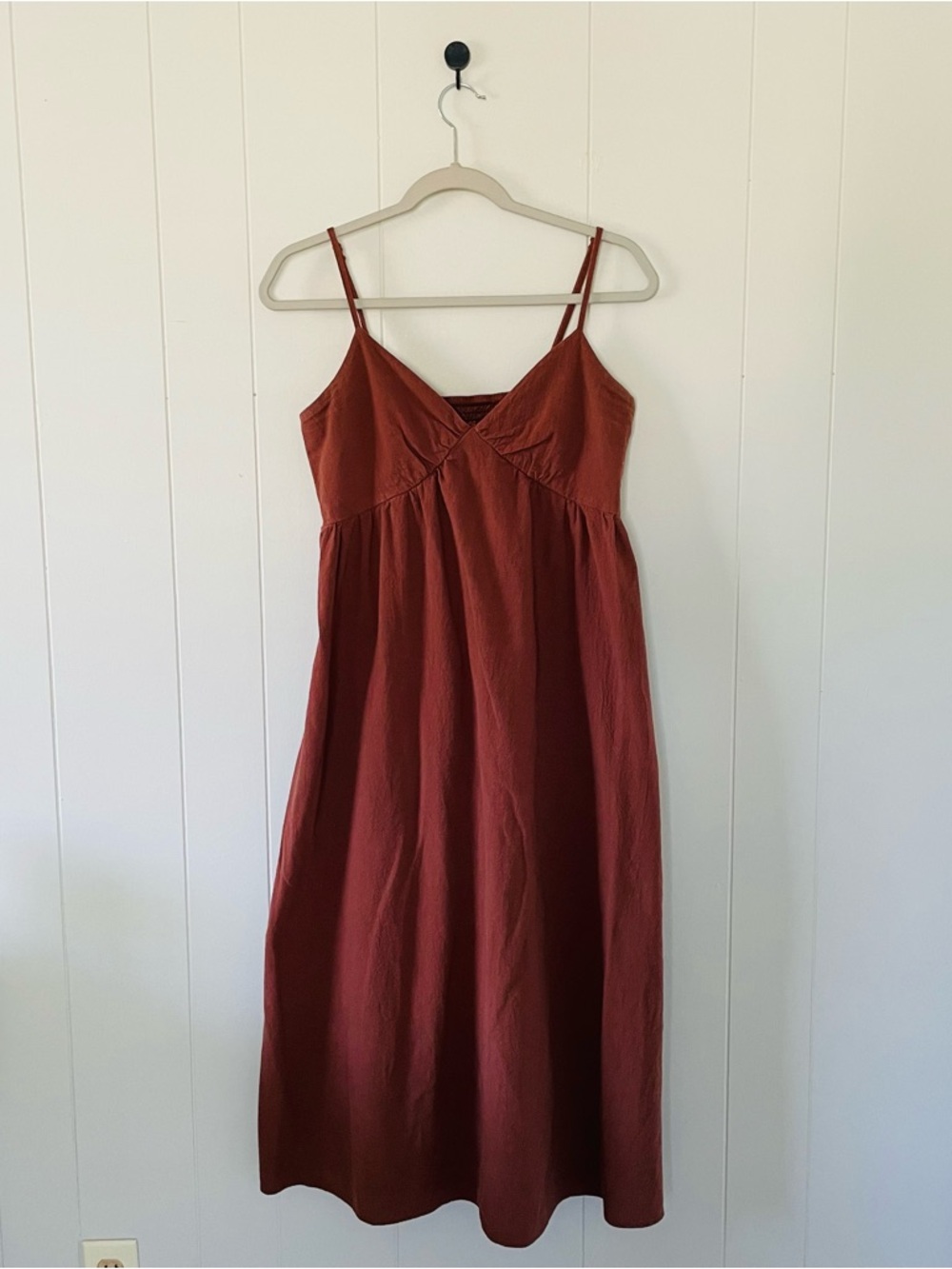 SHEIN Rust Red Spaghetti-Strap Midi Dress